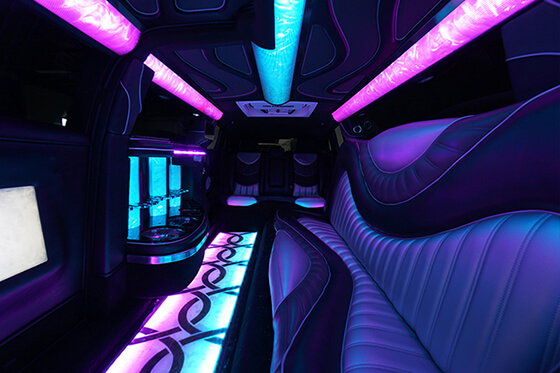 Luxurious limousine interior