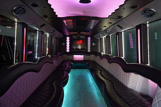 Limo bus with LED lights
